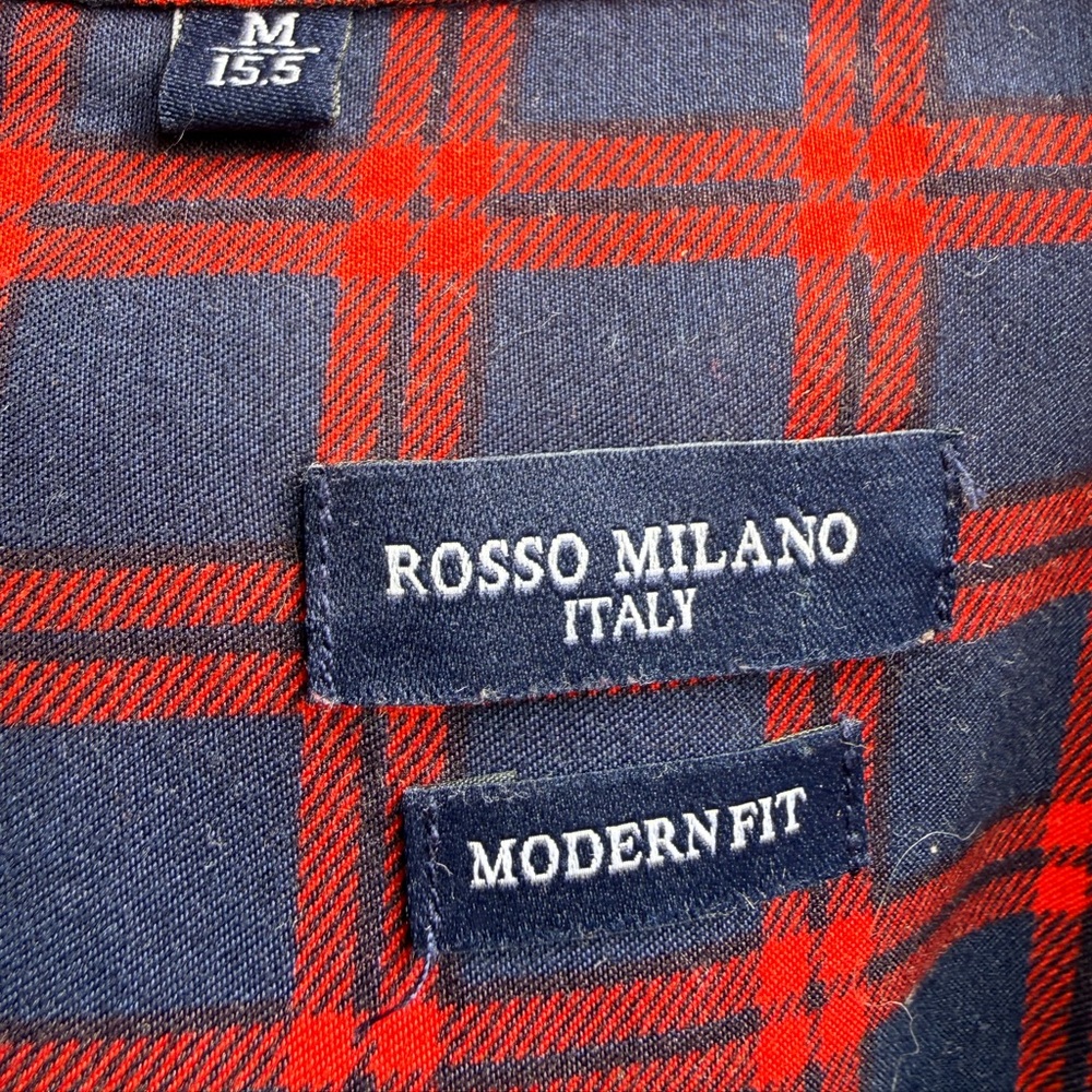 4/$25 • Rosso Milano Italy Modern Fit Dress‎ Shirt - Picture 4 of 4